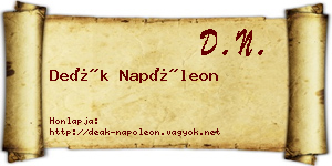 Deák Napóleon névjegykártya