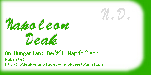 napoleon deak business card